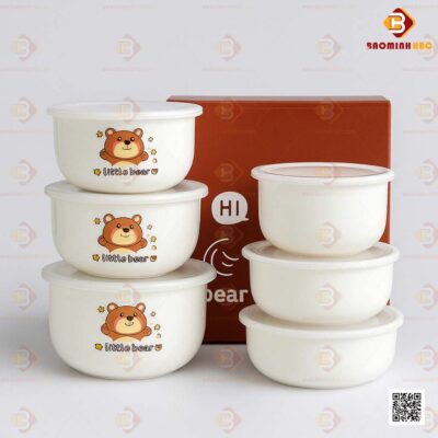 Bộ 3 tô sứ LITTLE BEAR 2 tô sứ