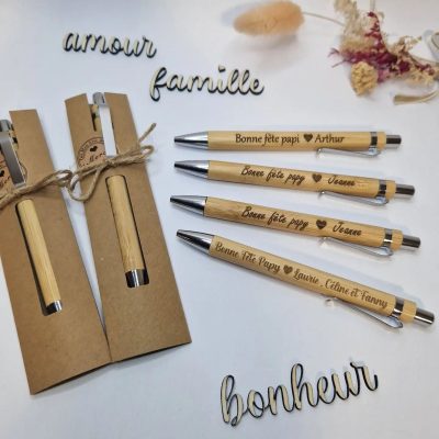 bút bi gỗ khắc chữ