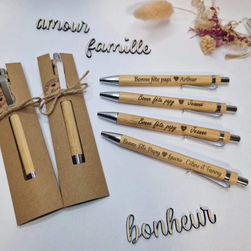 bút bi gỗ khắc chữ