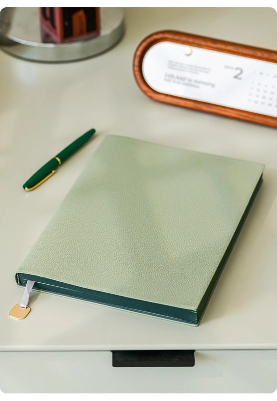 sổ tay bìa da dập logo