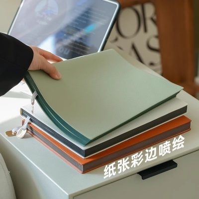 sổ tay bìa da dập logo