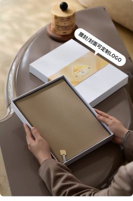 sổ tay bìa da dập logo