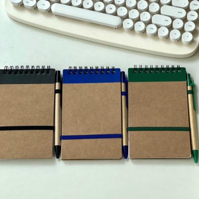 Sổ Tay Bìa Giấy Kraft Kèm Bút 4 sổ tay bìa giấy kraft