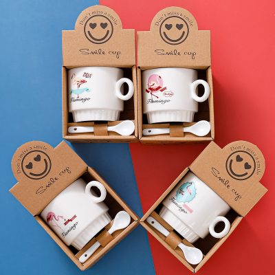 Bộ Cốc Sứ Kèm Thìa 2 Trong 1 Tiện Dụng 2 ly02