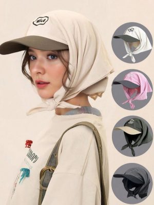 Khăn Trùm Đầu Tích Hợp Mũ Lưỡi Trai 4 mũ lưỡi trai