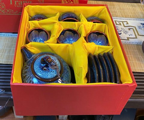 Bộ Ấm Trà In Logo 2026 – Dấu Ấn Ngày Tết 2 bộ ấm trà