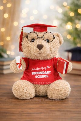 Gấu Bông Tốt Nghiệp 6 Gấu lông xù