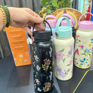 Bình Giữ Nhiệt Hoa Vintage Quai Xách