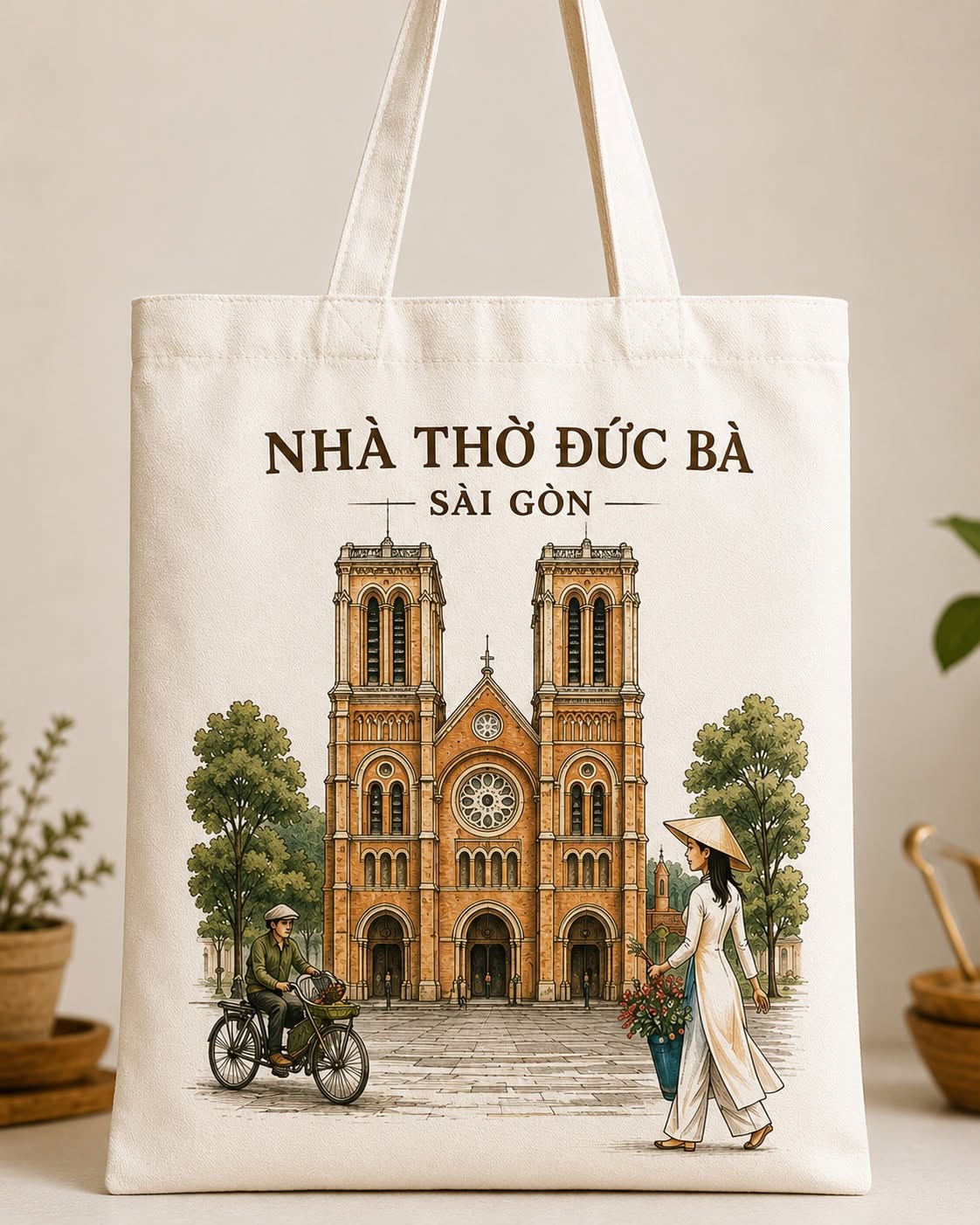 Túi Tote Canvas In Hình Cà Phê Sài Gòn 2 Túi Tote Canvas In Hình Cà Phê Sài Gòn