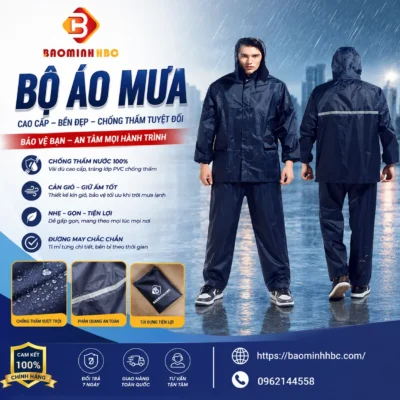 Bộ áo mưa doanh nghiệp in logo Bảo Minh HBC