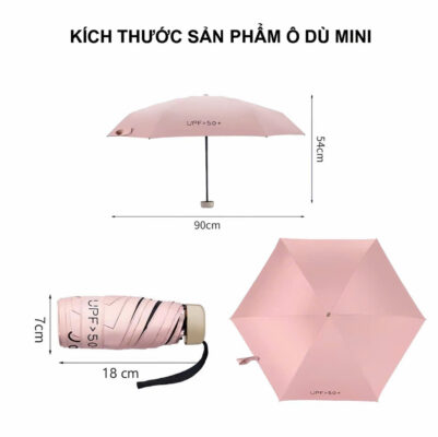 Mẫu Dù Mini Nhỏ Gọn Chất Liệu UPF 50+ 3 dù mini nhỏ gọn