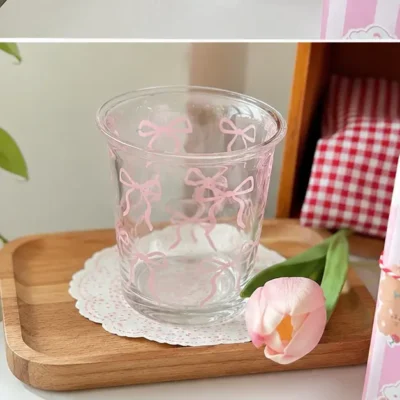 Ly Thủy Tinh Nơ Hồng Dễ Thương