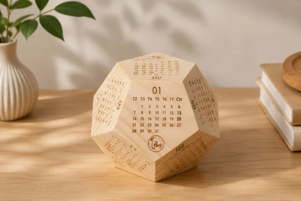 Lịch gỗ lục giác để bàn – Giải pháp quà tặng doanh nghiệp độc đáo và bền vững 4 lịch để bàn
