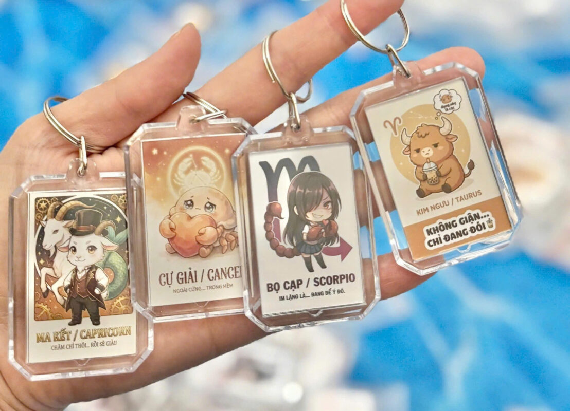 Móc Khóa Cung Hoàng Đạo Acrylic Cute