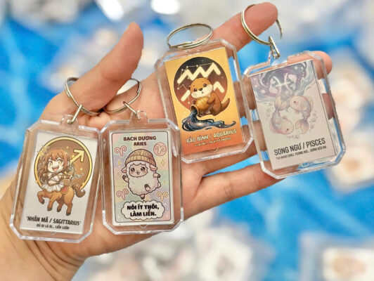 Móc Khóa Cung Hoàng Đạo Acrylic Cute