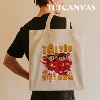 Túi Tote Canvas In Hình Việt Nam