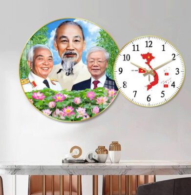 Đồng Hồ Hình Đất Nước Việt Nam Và Các Lãnh Tụ