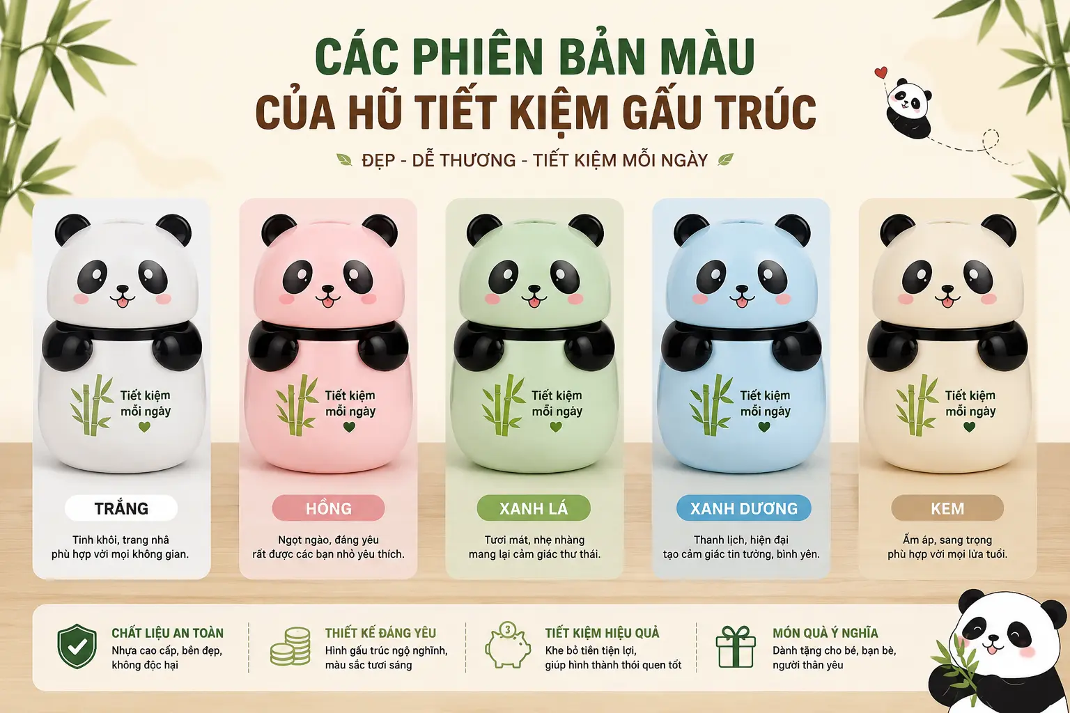 Hũ Tiết Kiệm Gấu Trúc Quà Tặng Doanh Nghiệp Độc Đáo 2 Hũ Tiết Kiệm Gấu Trúc Quà Tặng Doanh Nghiệp Độc Đáo
